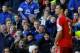 LIVERPOOL, ENGLAND - DECEMBER 29: Everton fans react to Dejan Lovren of Southampton after he asked for his team-mate Gaston Ramirez's shirt back during the Barclays Premier League match between Everton and Southampton at Goodison Park on December 29, 20