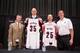 PORTLAND, OR - JULY 10: Newly signed Portland Trail Blazer players Chris Kaman and Steve Blake are introduced to the media by General Manager Neil Olshey and Head Coach Terry Stotts July 10, 2014 at the Trail Blazer Practice Facility in Portland, Oregon.