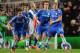 LONDON, ENGLAND - APRIL 08: Andre Schurrle of Chelsea celebrates scoring their first goal with Cesar Azpilicueta of Chelsea during the UEFA Champions League Quarter Final second leg match between Chelsea and Paris Saint-Germain FC at Stamford Bridge on A