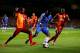 LONDON, ENGLAND - MARCH 18: Samuel Eto'o of Chelsea is marshalled by Aurelien Chedjou (L) and Emmanuel Eboue of Galatasaray (R) during the UEFA Champions League Round of 16 second leg match between Chelsea and Galatasaray AS at Stamford Bridge on March 1