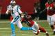ATLANTA, GA - DECEMBER 29: Cam Newton #1 of the Carolina Panthers rushes against Desmond Trufant #21 of the Atlanta Falcons at Georgia Dome on December 29, 2013 in Atlanta, Georgia. (Photo by Kevin C. Cox/Getty Images)