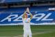 MADRID, SPAIN - JULY 17: Toni Kroos waves to fans in his new Real Madrid shirt during his official unveiling at Santiago Bernabeu Stadium on July 17, 2014 in Madrid, Spain. Toni Kroos who won the World Cup with Germany in Brazil is Real Madrid's first si