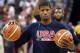 LAS VEGAS, NV - AUGUST 01: Paul George #29 of the 2014 USA Basketball Men's National Team warms up before a USA Basketball showcase at the Thomas & Mack Center on August 1, 2014 in Las Vegas, Nevada. (Photo by Ethan Miller/Getty Images)