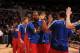 AUBURN HILLS, MI - JANUARY 20: Greg Monroe #10 of the Detroit Pistons gets introduced before the game against the Los Angeles Clippers on January 20, 2014 at The Palace of Auburn Hills in Auburn Hills, Michigan. NOTE TO USER: User expressly acknowledges