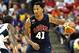 LAS VEGAS, NV - AUGUST 01: Derrick Rose #41 of the 2014 USA Basketball Men's National Team brings the ball up the court during a USA Basketball showcase at the Thomas & Mack Center on August 1, 2014 in Las Vegas, Nevada. (Photo by Ethan Miller/Getty Ima