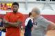 LAS VEGAS, NV - JULY 29: Rudy Gay and Jim Boeheim talk before the USA Mens Basketball practice at the Mendenhall Center at the University of Nevada, Las Vegas on July 29, 2014 in Las Vegas, Nevada. NOTE TO USER: User expressly acknowledges and agrees tha