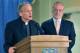 Notre Dame President John Jenkins and athletic director Jack Swarbrick address the media Friday.