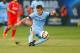 NEW YORK, NY - JULY 30: Bruno Zuculini #36 of Manchester City in action against Liverpool during the International Champions Cup 2014 at Yankee Stadium on July 30, 2014 in the Bronx borough of New York City. (Photo by Mike Stobe/Getty Images)