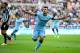NEWCASTLE UPON TYNE, ENGLAND - AUGUST 17: Sergio Aguero of Manchester City celebrates after scoring his team's second goal during the Barclays Premier League match between Newcastle United and Manchester City at St James' Park on August 17, 2014 in Newca