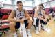 LAS VEGAS, NV - JULY 29: Klay Thompson #21 and Gordon Hayward #39 of the USA Basketball Men's National Team converse during practice at the Mendenhall Center at the University of Nevada, Las Vegas on July 29, 2014 in Las Vegas, Nevada. NOTE TO USER: User