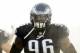Dec 1, 2013; Philadelphia, PA, USA; Philadelphia Eagles defensive tackle Bennie Logan (96) enters the field prior to playing the Arizona Cardinals at Lincoln Financial Field. The Eagles defeated the Cardinals 24-21. Mandatory Credit: Howard Smith-USA TODA