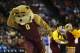 AUSTIN, TX - MARCH 24: The Minnesota Golden Gophers mascot reacts in the second half against the Florida Gators during the third round of the 2013 NCAA Men's Basketball Tournament at The Frank Erwin Center on March 24, 2013 in Austin, Texas. (Photo by R