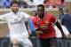 ANN ARBOR, MI - AUGUST 2: Xabi Alonso #14 of Real Madrid tries to maintain control of the ball against Danny Welbeck #19 of Manchester United during the first half of the Guinness International Champions Cup at Michigan Stadium on August 2, 2014, in Ann