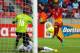 PORT ELIZABETH, SOUTH AFRICA - JANUARY 28, Christian Atsu Twasam of Ghana (R) scores during the 2013 Orange African Cup of Nations match between Niger and Ghana from Nelson Mandela Bay Stadium on January 28, 2013 in Port Elizabeth, South Africa. (Photo by