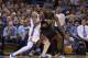 Oklahoma City, OK - February 20: LeBron James #6 of the Miami Heat drives to the basket against Kevin Durant #35 of the Oklahoma City Thunder at the Chesapeake Arena on February 20, 2014 in Oklahoma City, OK. NOTE TO USER: User expressly acknowledges and