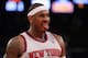 NEW YORK, NY - DECEMBER 09: Carmelo Anthony #7 of the New York Knicks is taken out of the game late in the fourth quarter against the Denver Nuggets at Madison Square Garden on December 9, 2012 in New York City. NOTE TO USER: User expressly acknowledges a