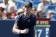 Aug 13, 2014; Cincinnati, OH, USA; Andy Murray celebrates during the match against Joao Sousa on day three of the Western and Southern Open tennis tournament at Linder Family Tennis Center. Mandatory Credit: Mark Zerof-USA TODAY Sports