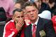 MANCHESTER, ENGLAND - AUGUST 16: Manchester United Manager Louis van Gaal speaks with Assistant Ryan Giggs (L) prior to the Barclays Premier League match between Manchester United and Swansea City at Old Trafford on August 16, 2014 in Manchester, England