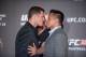 HONG KONG - AUGUST 20: Michael Bisping and Cung Le at a face offs event during the Macao UFC Fight Night Press Conference at the Four Season Hotel on August 20, 2014 in Hong Kong. (Photo by Anthony Kwan/Getty Images)