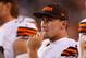 CLEVELAND, OH - AUGUST 23: Johnny Manziel #2 of the Cleveland Browns looks on from the sideline during the third quarter against the St. Louis Rams at FirstEnergy Stadium on August 23, 2014 in Cleveland, Ohio. (Photo by Joe Robbins/Getty Images)