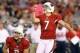 Aug 9, 2014; Glendale, AZ, USA; Arizona Cardinals kicker Chandler Catanzaro (7) against the Houston Texans during a preseason game at University of Phoenix Stadium. Mandatory Credit: Mark J. Rebilas-USA TODAY Sports