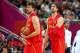 LONDON, ENGLAND - AUGUST 12: Pau Gasol #4 of Spain and Marc Gasol #13 of Spain look on during the Men's Basketball gold medal game between the United States and Spain on Day 16 of the London 2012 Olympics Games at North Greenwich Arena on August 12, 2012