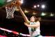BOSTON, MA - APRIL 16: Kelly Olynyk #41 of the Boston Celtics goes up for a layup against the Washington Wizards in the second quarter during the game at TD Garden on April 16, 2014 in Boston, Massachusetts. NOTE TO USER: User expressly acknowledges and a