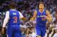 OKLAHOMA CITY, OK - MAY 13: Chris Paul #3 reacts with Blake Griffin #32 of the Los Angeles Clippers against the Oklahoma City Thunder in Game Five of the Western Conference Semifinals during the 2014 NBA Playoffs at Chesapeake Energy Arena on May 13, 201