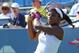 Aug 25, 2014; New York, NY, USA; Sloane Stephens (USA) returns a shot to Annika Beck (GER) on Armstrong Stadium on day one of the 2014 U.S. Open tennis tournament at USTA Billie Jean King National Tennis Center. Mandatory Credit: Anthony Gruppuso-USA TOD