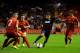 LIVERPOOL, ENGLAND - MAY 02: Andreas Pereira of Manchester United runs at the Liverpool defence during the Barclays U21 Premier League Semi Final match between Liverpool and Manchester United at Anfield on May 02, 2014 in Liverpool, England. (Photo by Chr