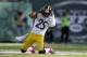 EAST RUTHERFORD, NJ - OCTOBER 13: Safety Ryan Clark #25 reacts to dropping an interception against the New York Jets on October 13, 2013 at MetLife Stadium in East Rutherford, New Jersey. (Photo by Mitchell Leff/Getty Images)
