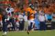 DENVER, CO - AUGUST 23: Wide receiver Emmanuel Sanders #10 of the Denver Broncos catches a pass for a 67 yard touchdown in front of cornerback A.J. Bouye #34 of the Houston Texans during a preseason game at Sports Authority Field at Mile High on August 2