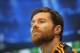 MADRID, SPAIN - APRIL 22: Xabi Alonso of Real Madrid CF looks on during his press conference at Valdebebas training ground ahead of the UEFA Champions League semi-final first leg match against Bayern Munich on April 22, 2014 in Madrid, Spain. (Photo by