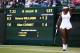 Serena Williams during her Wimbledon match against Alize Cornet.