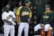 Not all laughter for A's pitching; Samardzija (middle) has seen his ERA and FIP jump from 2.83 and 3.09 with Chicago to 3.86 and 3.91 since joining Oakland. Sonny Gray (right), meanwhile, has gone 13-7 with a 3.03 to lead the staff.