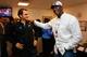 NEW YORK, NY - AUGUST 26: Roger Federer of Switzerland and basketball Hall of Famer Michael Jordan meet following a match on Day Two of the 2014 US Open at the USTA Billie Jean King National Tennis Center on August 26, 2014 in the Flushing neighborhood o