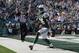 EAST RUTHERFORD, NJ - OCTOBER 14: Stephen Hill #84 of the New York Jets celebrates his touchdown against the Indianapolis Colts at MetLife Stadium on October 14, 2012 in East Rutherford, New Jersey. (Photo by Nick Laham/Getty Images)