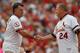 ST. LOUIS, MO - AUGUST 4: St. Louis Cardinals Keith Hernandez #37 shakes hands with hall of fame manager Whitey Herzog #24 during a ceremony celebrating the 30 year anniversary of the 1982 World Series before a baseball game against the Milwaukee Brewers