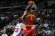 AUBURN HILLS, MI - MARCH 26: Dion Waiters #3 of the Cleveland Cavaliers shoots against Jonas Jerebko #33 of the Detroit Pistons on March 26, 2014 at The Palace of Auburn Hills in Auburn Hills, Michigan. NOTE TO USER: User expressly acknowledges and agrees
