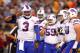 PITTSBURGH, PA - AUGUST 16: EJ Manuel #3 of the Buffalo Bills walks back to the sideline during the first quarter against the Pittsburgh Steelers at Heinz Field on August 16, 2014 in Pittsburgh, Pennsylvania. (Photo by Justin K. Aller/Getty Images)