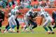 MIAMI GARDENS, FL - OCTOBER 14: Quarterback Sam Bradford #8 of the St. Louis Rams is sacked by Olivier Vernon #50 of the Miami Dolphins at Sun Life Stadium on October 14, 2012 in Miami Gardens, Florida. (Photo by Chris Trotman/Getty Images)