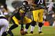PHILADELPHIA, PA - AUGUST 21: Maurkice Pouncey #53 of the Pittsburgh Steelers in action against the Philadelphia Eagles during their Pre Season game at Lincoln Financial Field on August 21, 2014 in Philadelphia, Pennsylvania. (Photo by Al Bello/Getty I