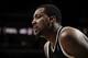 CLEVELAND, OH - APRIL 16: Profile shot of Andray Blatche #0 of the Brooklyn Nets during a break in the action against the Cleveland Cavaliers at The Quicken Loans Arena on April 16, 2014 in Cleveland, Ohio. NOTE TO USER: User expressly acknowledges and a