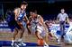 TORONTO - AUGUST 12: Kevin Johnson #11 of the USA Senior Men's National Team dribbles against the Russia Senior Men's National Team during the 1994 World Championships of Basketball on August 12, 1994 at the Toronto Skydome in Toronto, Ontario, Canada. Th