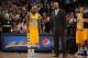 DENVER, CO - MARCH 23: Ty Lawson #3 and head coach Brian Shaw of the Denver Nuggets talk during a game against the Washington Wizards on March 23, 2014 at the Pepsi Center in Denver, Colorado. NOTE TO USER: User expressly acknowledges and agrees that, by