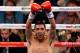 LAS VEGAS, NV - SEPTEMBER 13: Leo Santa Cruz celebrates after a second round TKO of Manuel Roman during their WBC super bantamweight title fight at the MGM Grand Garden Arena on September 13, 2014 in Las Vegas, Nevada. (Photo by Ethan Miller/Getty Image