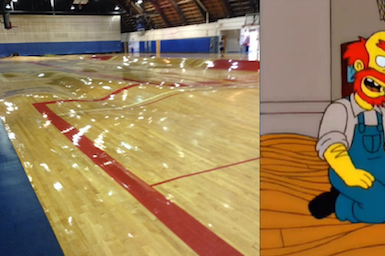 Pipes Burst Underneath Basketball Court Warping Wood To The Extreme Bleacher Report Latest News Videos And Highlights