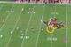 Stanton is still able to deliver the pass prior to the pressure reaching him.