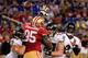 In spite of an impressive preseason, second-year pro Tank Carradine has yet to take a snap in 2014.