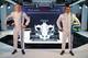 LONDON, ENGLAND - MARCH 06: Valtteri Bottas of Finland and Felipe Massa of Brazil pose with the Williams Martini Racing formula one car on March 6, 2014 in London, England. (Photo by Clive Rose/Getty Images)